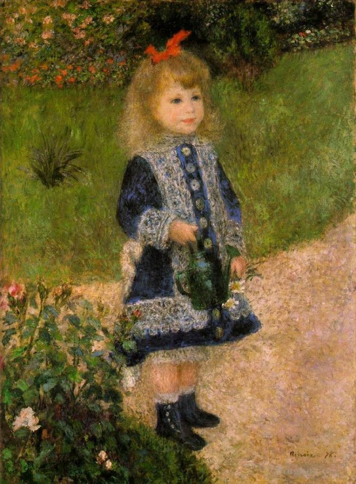 Pierre-Auguste Renoir Ölgemälde - Ein Mädchen mit einer Gießkanne Pierre Auguste Renoir