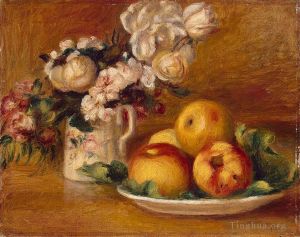 Pierre-Auguste Renoir Werk - Stillleben mit Äpfeln und Blumen