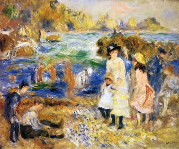 Pierre-Auguste Renoir Ölgemälde - Strandszene Guernsey
