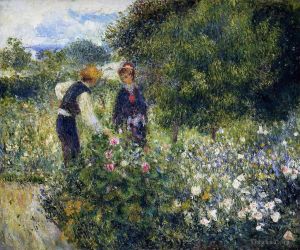 Pierre-Auguste Renoir Werk - Enoir pflückt Blumen