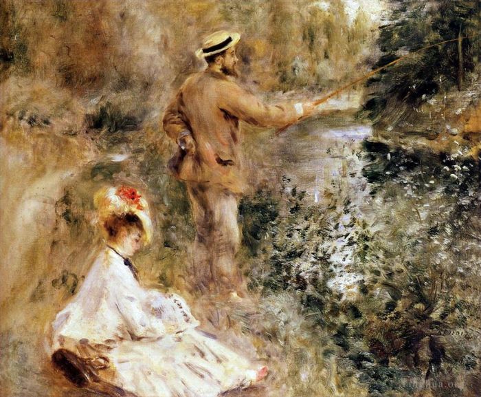 Pierre-Auguste Renoir Ölgemälde - Fischer am Flussufer