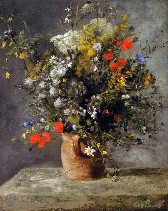 Pierre-Auguste Renoir Ölgemälde - Blumen in einer Vase 1866