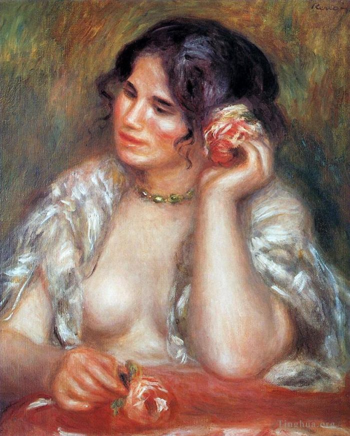 Pierre-Auguste Renoir Ölgemälde - Gabrielle mit einer Rose