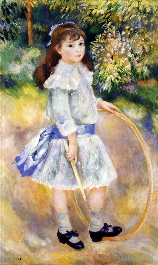 Pierre-Auguste Renoir Ölgemälde - Mädchen mit einem Reifen