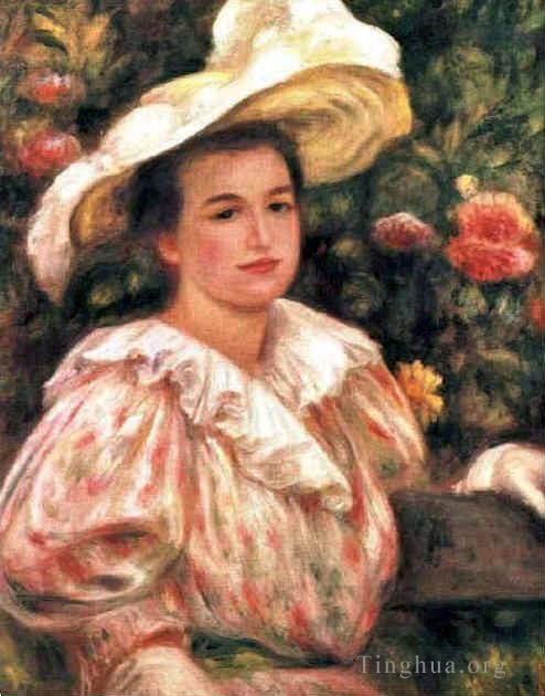 Pierre-Auguste Renoir Ölgemälde - Dame mit weißem Hut