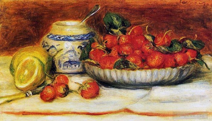 Pierre-Auguste Renoir Ölgemälde - Stillleben mit Erdbeeren