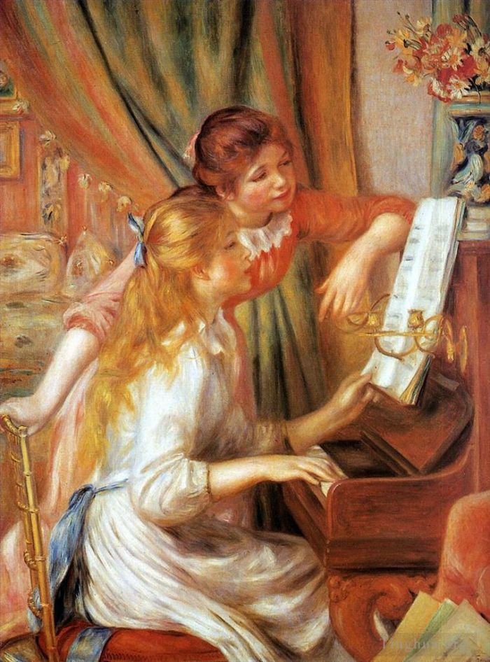 Pierre-Auguste Renoir Ölgemälde - Zwei Mädchen am Klavier