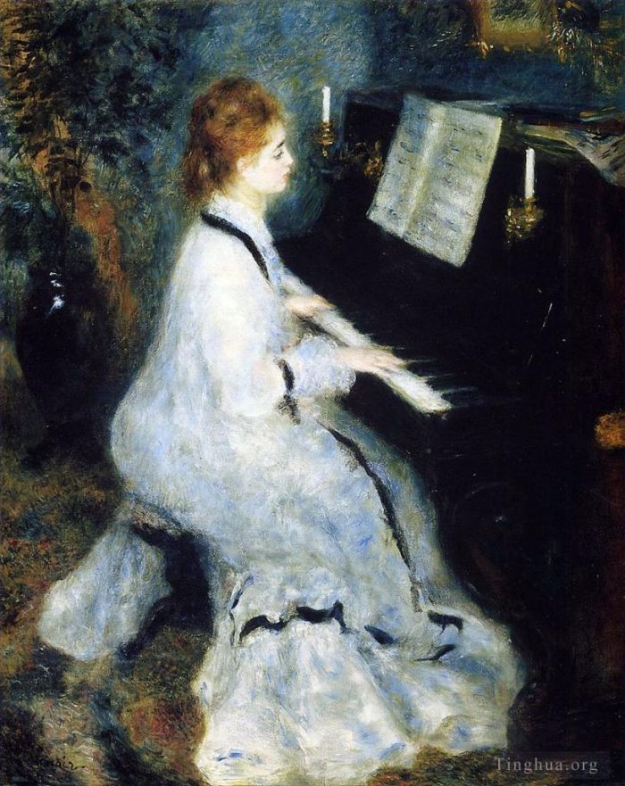 Pierre-Auguste Renoir Ölgemälde - Frau am Klavier