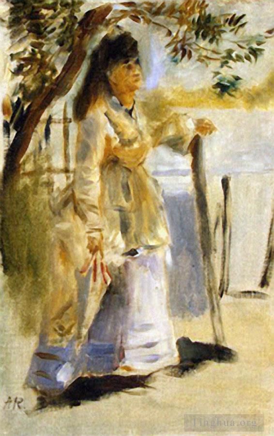 Pierre-Auguste Renoir Ölgemälde - Frau an einem Zaun