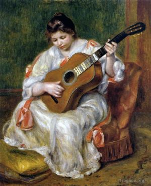 Pierre-Auguste Renoir Werk - Frau spielt Gitarre