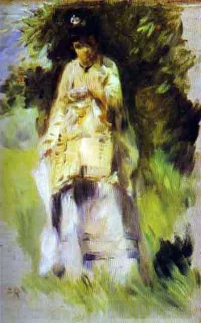 Pierre-Auguste Renoir Ölgemälde - Frau steht an einem Baum