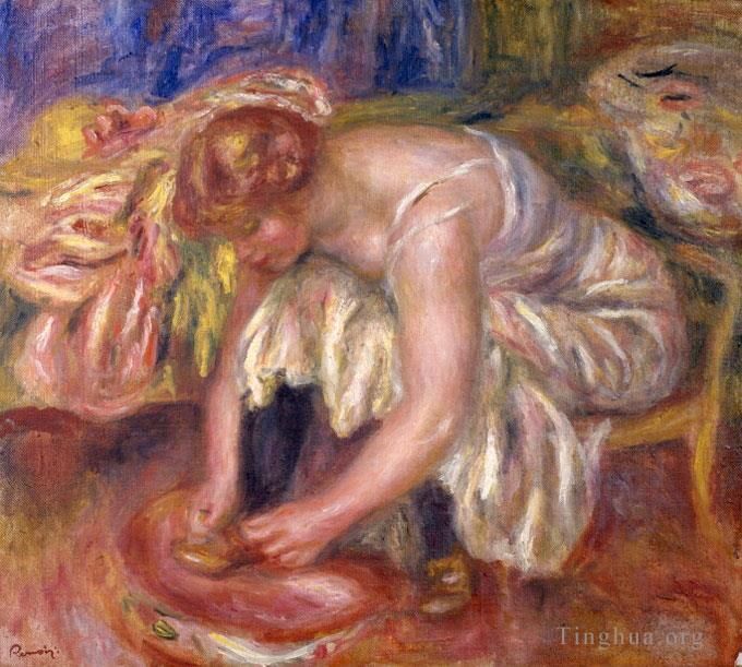 Pierre-Auguste Renoir Ölgemälde - Frau bindet ihre Schnürsenkel