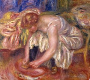 Pierre-Auguste Renoir Werk - Frau bindet ihre Schnürsenkel