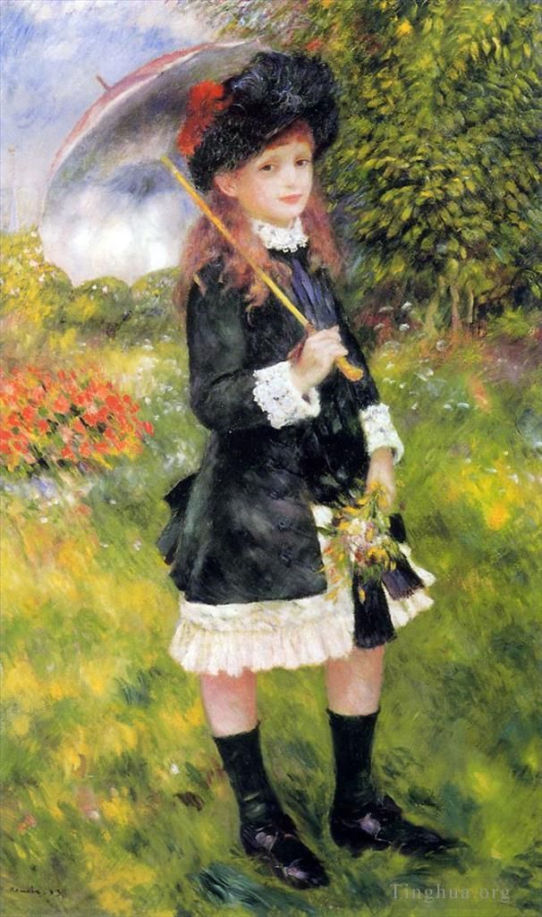 Pierre-Auguste Renoir Ölgemälde - Junges Mädchen mit Sonnenschirm