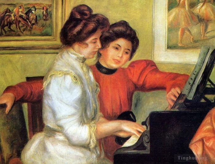 Pierre-Auguste Renoir Ölgemälde - Yvonne und Christine Lerolle spielen Klavier
