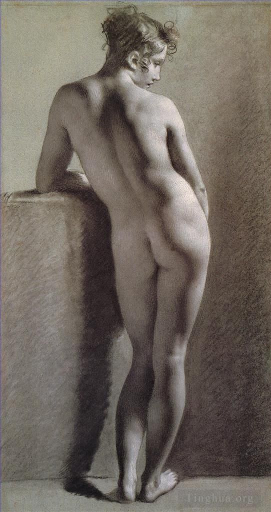 Pierre-Paul Prud'hon Andere Malerei - Stehender weiblicher Akt von hinten gesehen