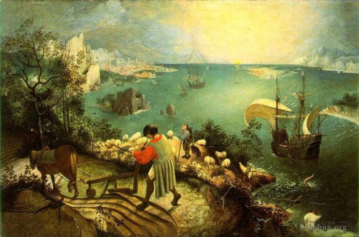 Pieter Brueghel the Elder Ölgemälde - Landschaft mit dem Fall des Ikarus