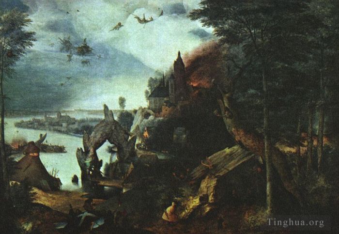Pieter Brueghel the Elder Ölgemälde - Landschaft mit der Versuchung des Heiligen Antonius