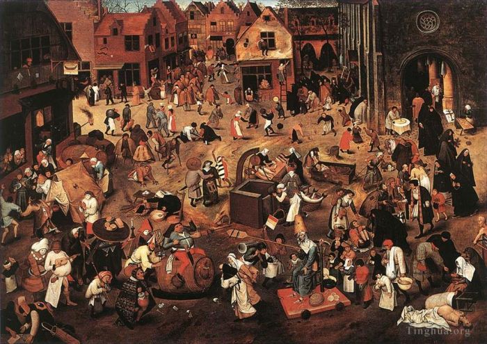 Pieter Bruegel the Younger Ölgemälde - Schlacht von Karneval und Fastenzeit