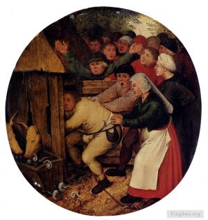 Pieter Bruegel the Younger Werk - In den Schweinestall geschoben