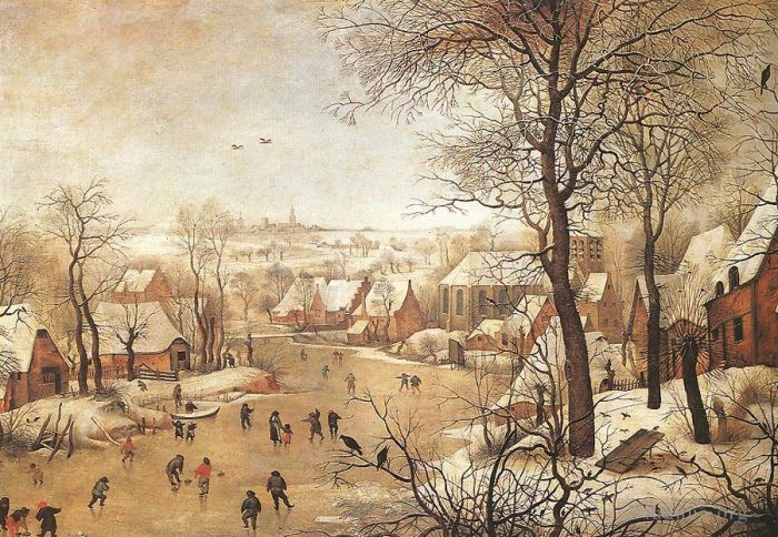 Pieter Bruegel the Younger Ölgemälde - Winterlandschaft, Mit, A, Vogel, Trap