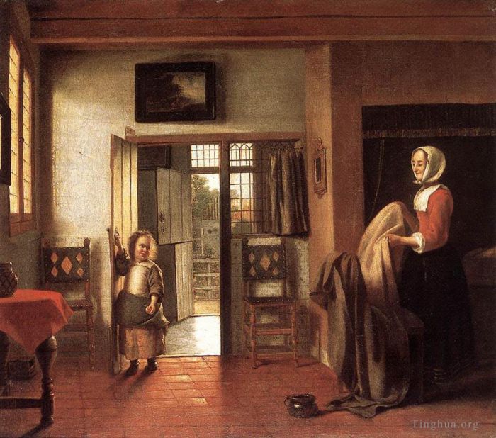 Pieter de Hooch Ölgemälde - Das Schlafzimmer
