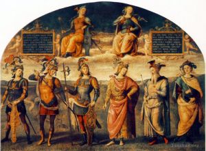 Pietro Perugino Werk - Standhaftigkeit und Mäßigkeit mit sechs antiken Helden 1497