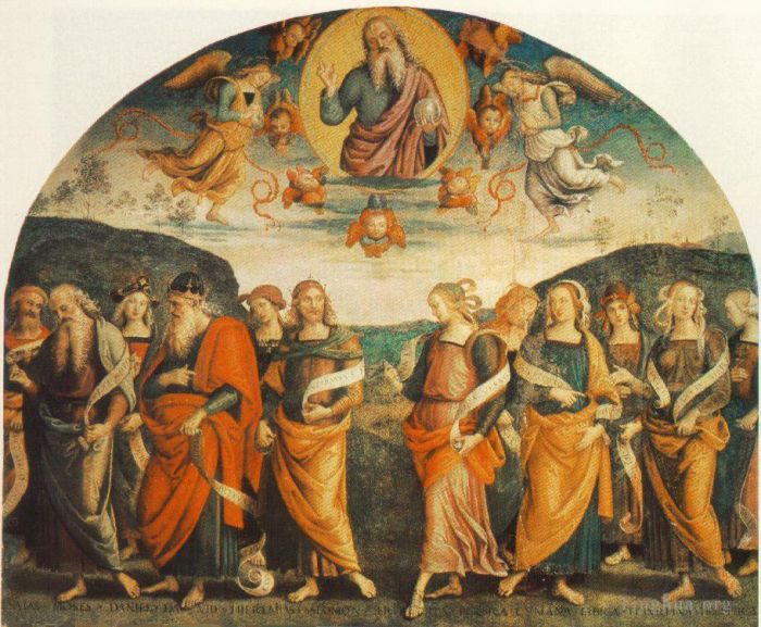 Pietro Perugino Ölgemälde - Der Allmächtige mit Propheten und Sybilen
