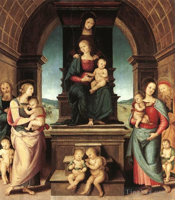 Pietro Perugino Ölgemälde - Die Familie der Madonna