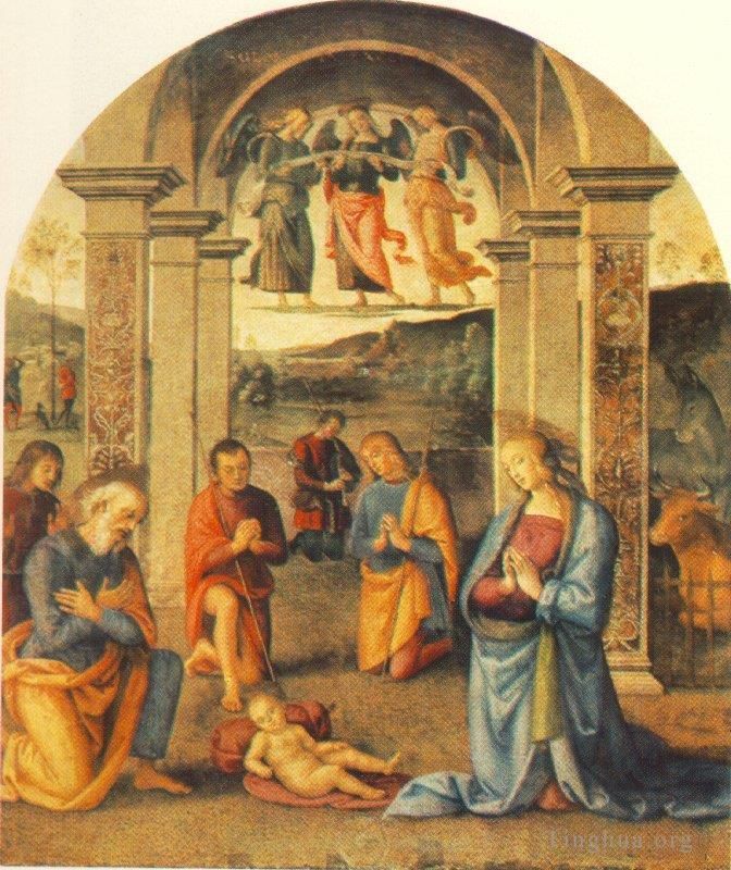Pietro Perugino Ölgemälde - Das Presepio 1498