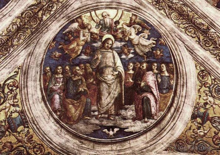 Pietro Perugino Andere Malerei - Die Heilige Dreifaltigkeit und die Apostel