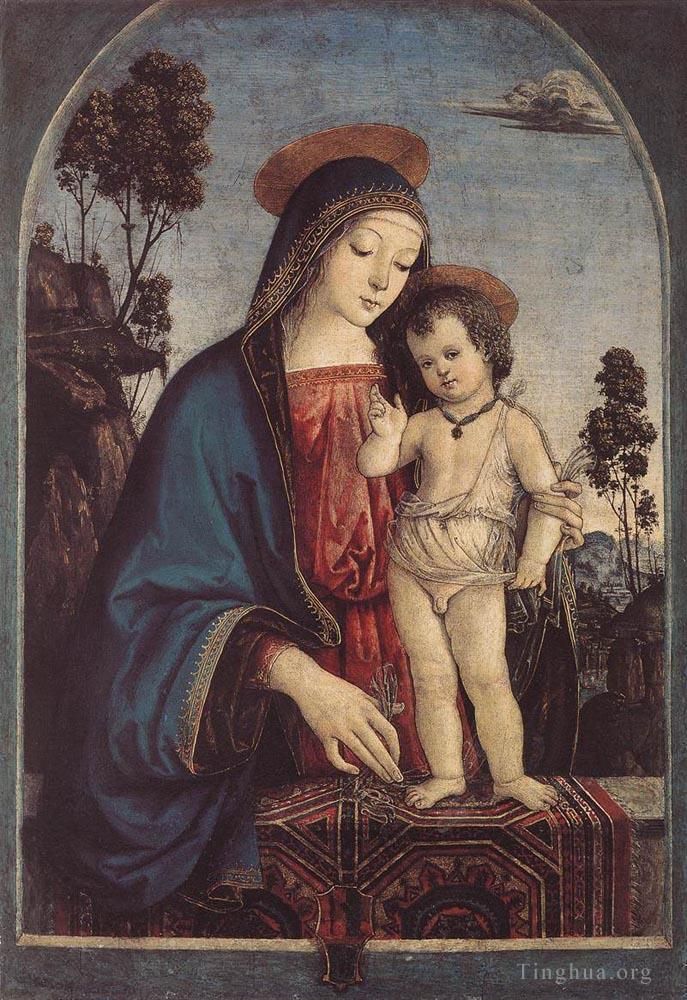 Bernardino di Betto Ölgemälde - Die Jungfrau und das Kind