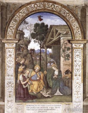 Bernardino di Betto Werk - Anbetung des Christkindes