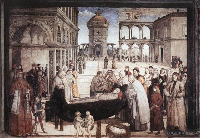 Bernardino di Betto Andere Malerei - Tod des Heiligen Bernadine
