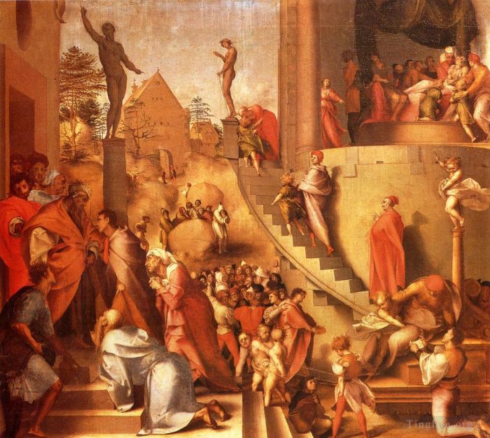 Jacopo da Pontormo Ölgemälde - Joseph mit Jakob in Ägypten