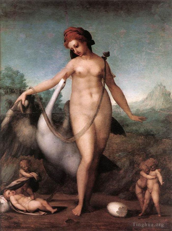 Jacopo da Pontormo Ölgemälde - Leda und der Schwan