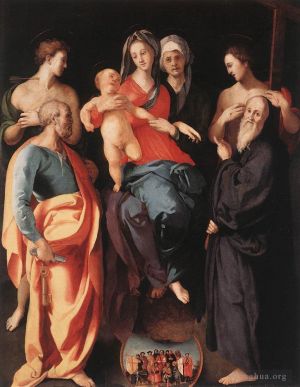 Jacopo da Pontormo Werk - Madonna und Kind mit der Heiligen Anna und anderen Heiligen