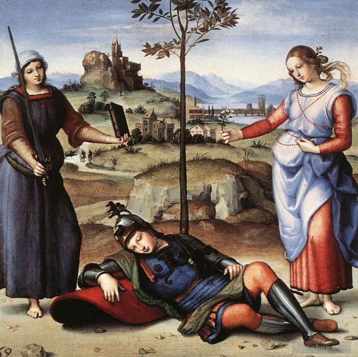 Raphael Ölgemälde - Allegorie Der Rittertraum
