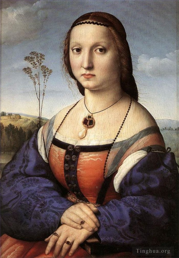 Raphael Ölgemälde - Porträt von Maddalena Doni