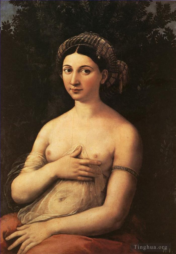 Raphael Ölgemälde - Porträt einer nackten Frau Fornarina 1518