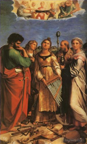 Raphael Werk - Die heilige Cäcilia mit den Evangelisten Paulus und Johannes, Augustinus und Maria Magdalena, Meister Raphael