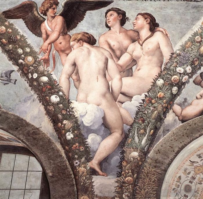 Raphael Andere Malerei - Amor und die drei Grazien