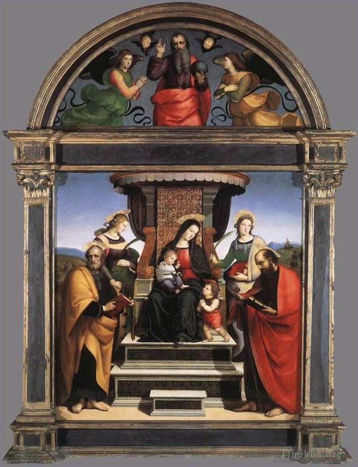 Raphael Andere Malerei - Thronende Madonna mit Kind und Heiligen, 1504