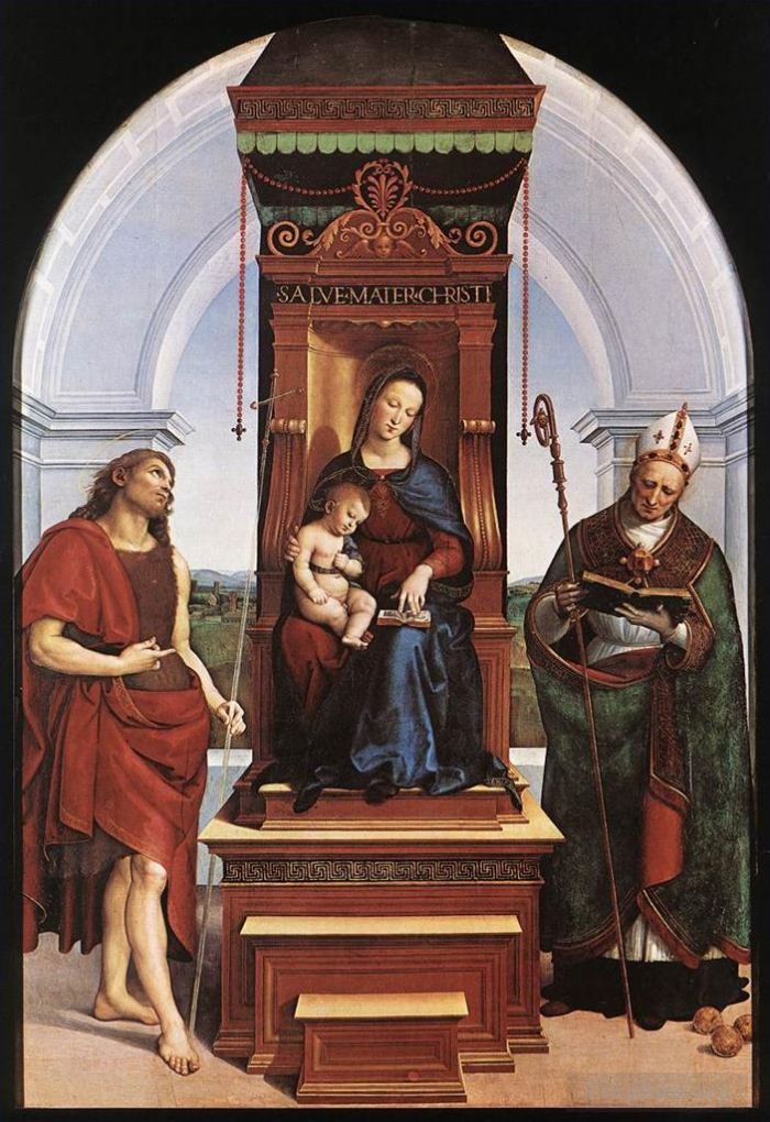 Raphael Andere Malerei - Madonna und Kind Das Ansidei-Altarbild
