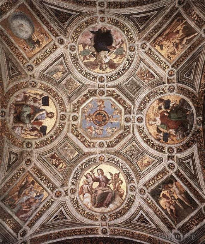 Raphael Andere Malerei - Die Decke der Stanza della Segnatura