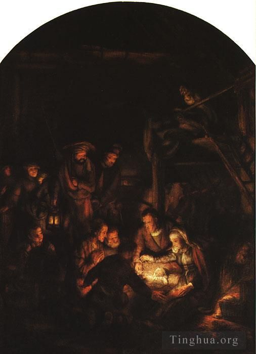 Rembrandt Ölgemälde - Anbetung der Hirten