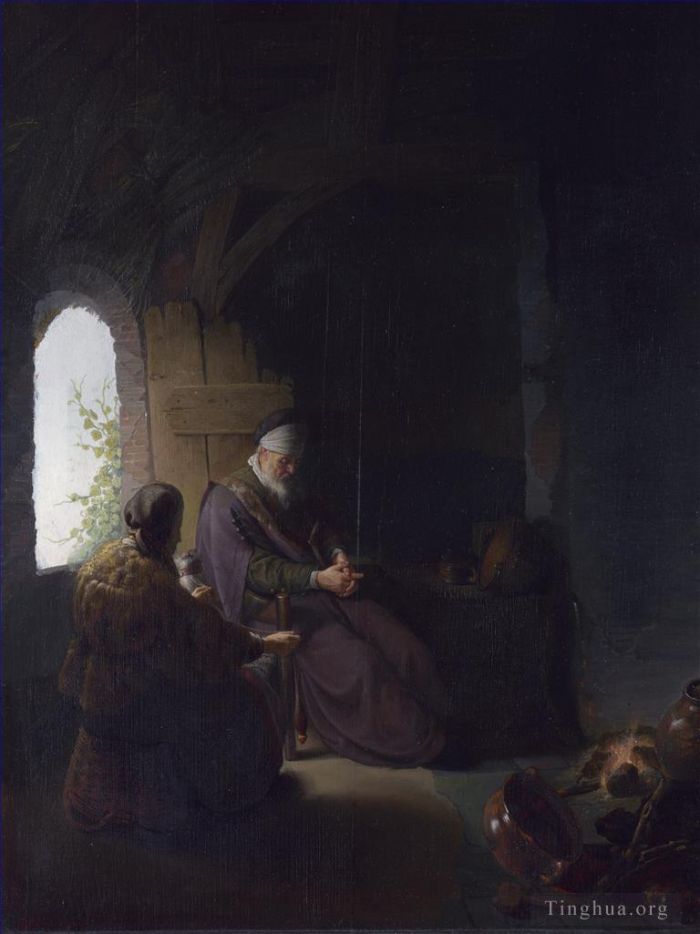 Rembrandt Ölgemälde - Anna und der blinde Tobit