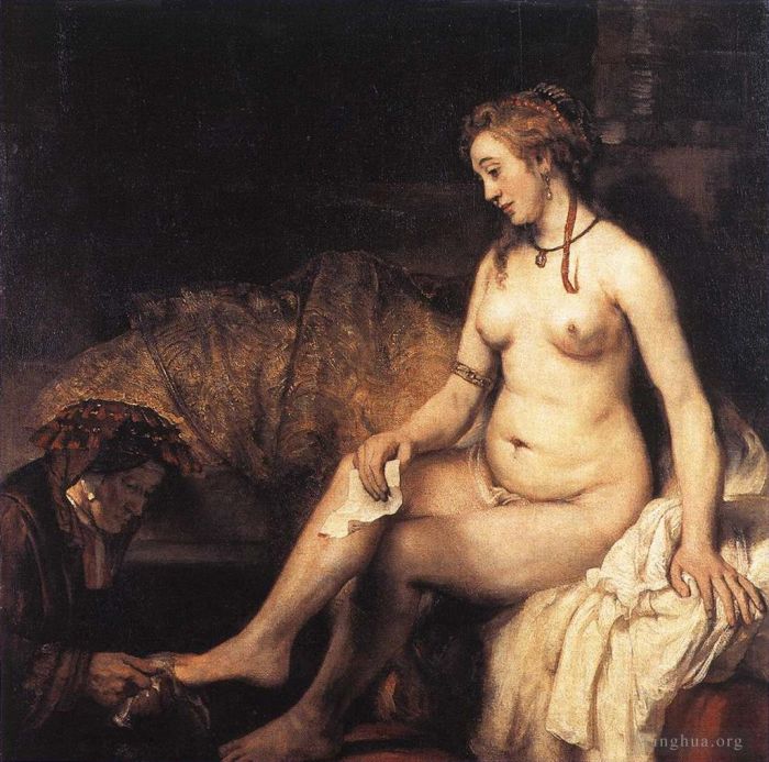 Rembrandt Ölgemälde - Bathseba in ihrem Bad