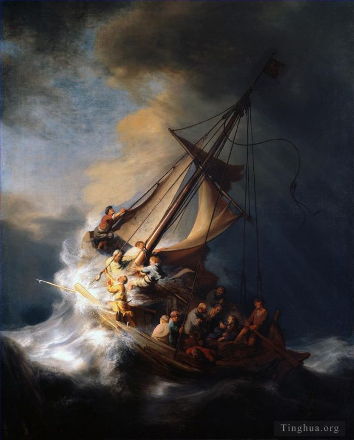 Rembrandt Ölgemälde - Christus im Sturm auf dem See Genezareth