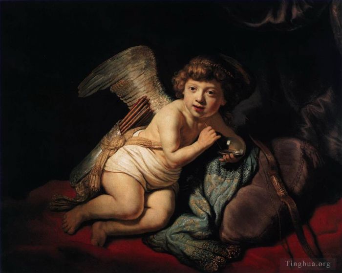 Rembrandt Ölgemälde - Amor bläst Seifenblasen